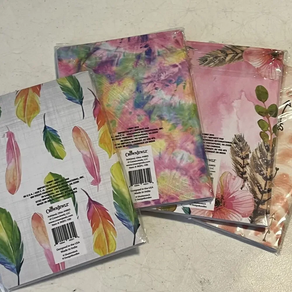 Crown Jewlz Inspirational Journals Colorful Patterns 100 Pages Each Set of Four